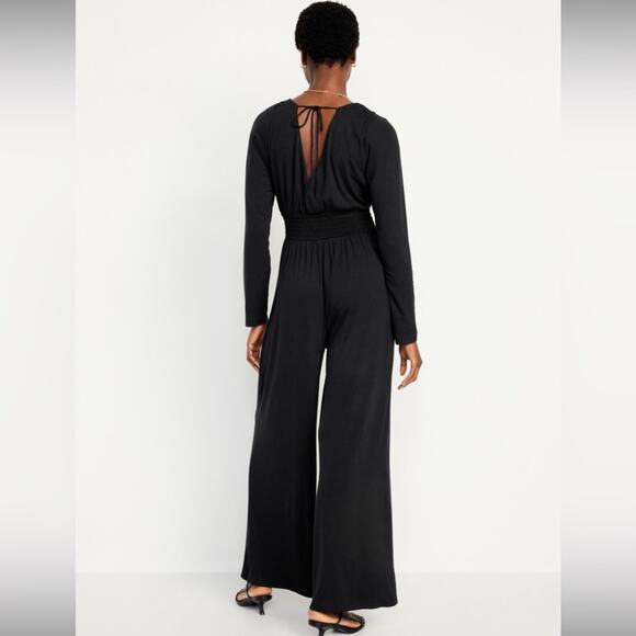 Old Navy black Waist-Defined V-Neck Jumpsuit - Picture 3 of 13